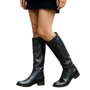 MJUS Tempesta Jade Green Leather Tall Boots Size 5.5